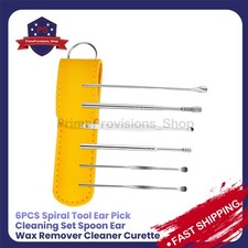 6pcs Spiral Tool Ear Wax Remover Cleaner Curette Kit Ear Pick Cleaning Set Spoon