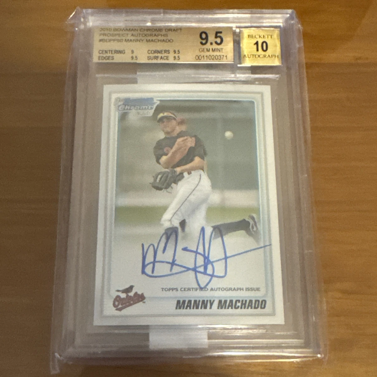 Manny Machado 2010年ルーキー直書き直筆サインカード Bowman Manny Machado 2010 Season Baseball Sports Trading Cards