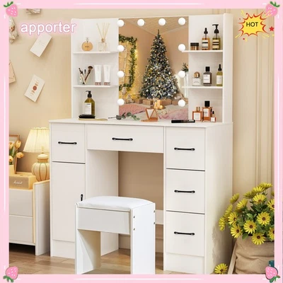 YAMISSI 10 Light Bulbs LED Mirror White Makeup Vanity Table Dresser for Christmas gifts