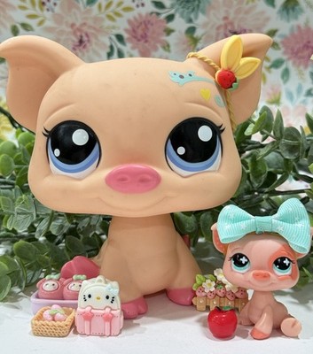Littlest Pet Shop LPS Authentic No # 64 Pink Coral Jumbo Pig