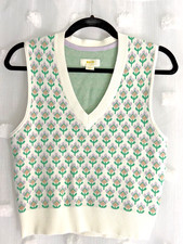 Anthropologie Maeve Floral V-Neck Sweater Ves...