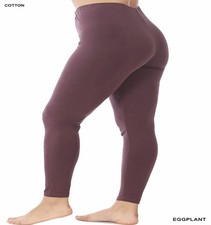 Zenana Women's Plus Premium Soft Microfiber Full Length Leggings 2 Colors 1X-3X
