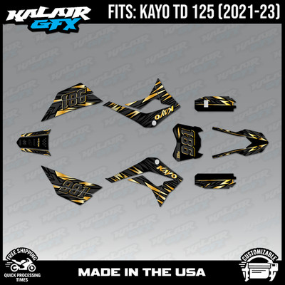Graphics Kit for  Kayo Pit bike TD125 (2021-2023) Twitch Series - Gold