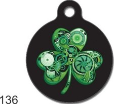 Pet Tags Personalized Pet ID tag for Dog and Cat ROUND Tag unique PINK Heart