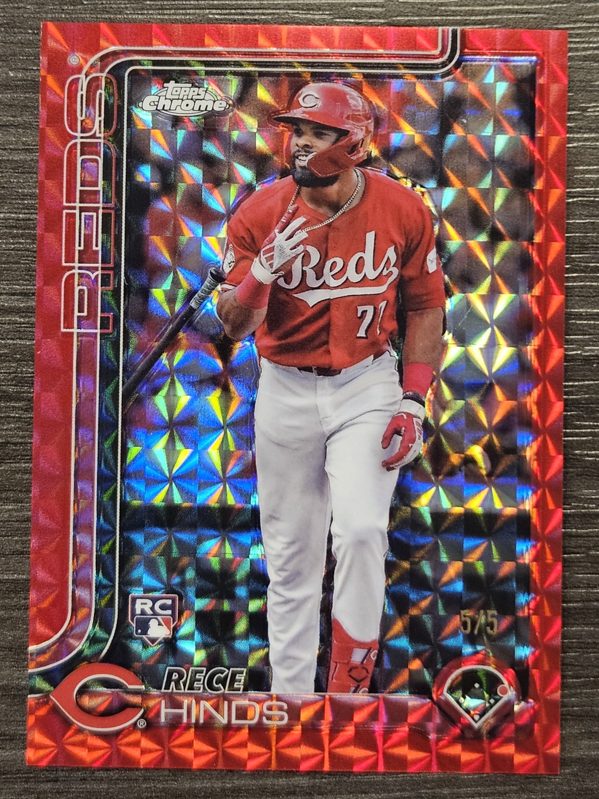 2025 Topps Chrome Rece Hinds #253 Red Geometric Refractor 5/5 Bookend (RC) 