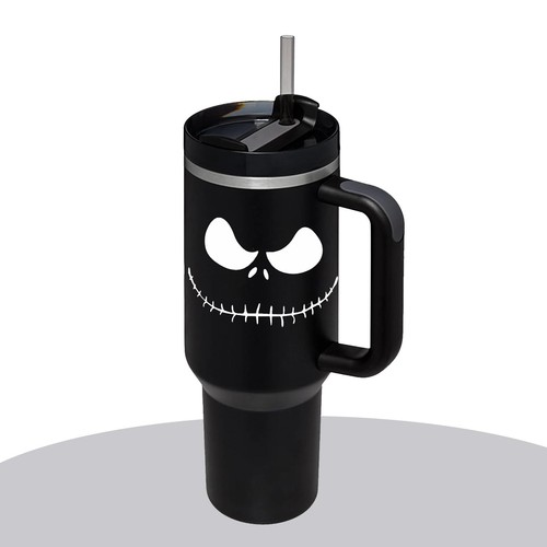 40OZ Jack Skellington Tumbler Stainless Steel Water Bottle Travel Mug Iced Co...
