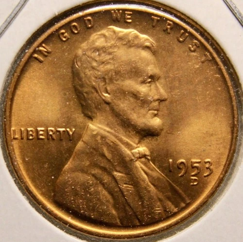 1953-D/D Lincoln Wheat Cent — FS-501 RPM — Red BU!