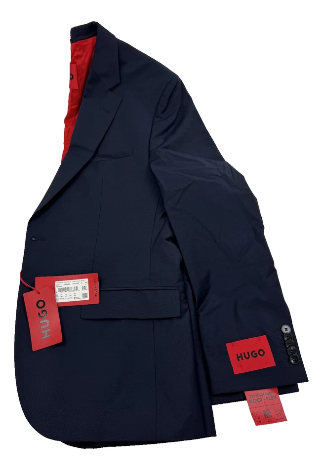 $398 NUEVO HUGO BOSS Para Hombres 36S Blazer de Lana Azul Marino Sólido Abrigo Deportivo Traje Chaqueta Foto 2 de 4