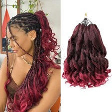French Curl Braiding Hair 12 Inch 8 Packs Braiding Hair Pre Stretched French ...
