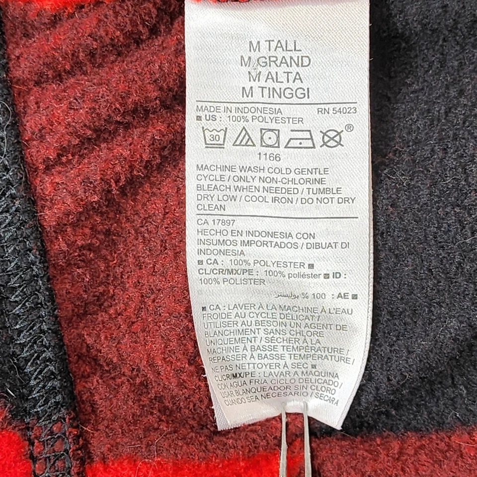 Old Navy Pants Women M TALL Red Black Buffalo Plaid Fleece Jogger Pull On Casual - Image 4 of 4