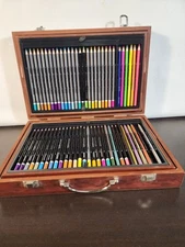 Art 101 134-piece Premium Core Pencils, Oils, Waters,Oil Pastels Crayons Wood C