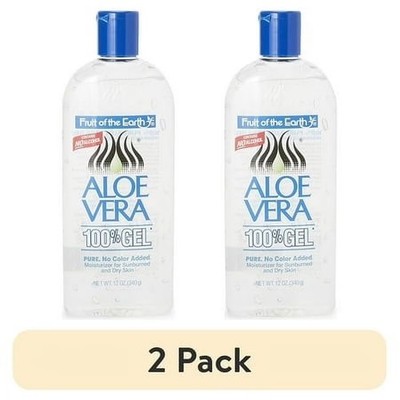 (2 pack) Fruit of the Earth Aloe Vera Moisturizing 100% Gel, Unscented, 12 Oz