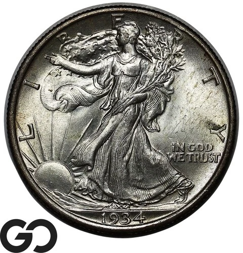 1934 Walking Liberty Half Dollar, Gem BU++