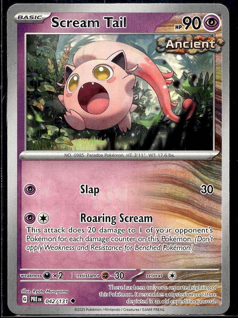 Scream Tail 042/131 Uncommon Prismatic Evolutions Pokemon Lightly Played