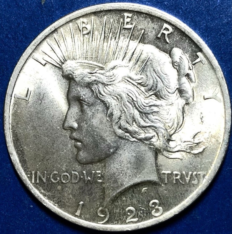 1923-P Peace Dollar, Lustrous BU, Blast White