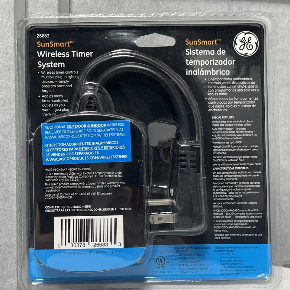 GE Sunsmart Indoor/Outdoor Wireless Timer System - New In Sealed Box - Image 2 of 4