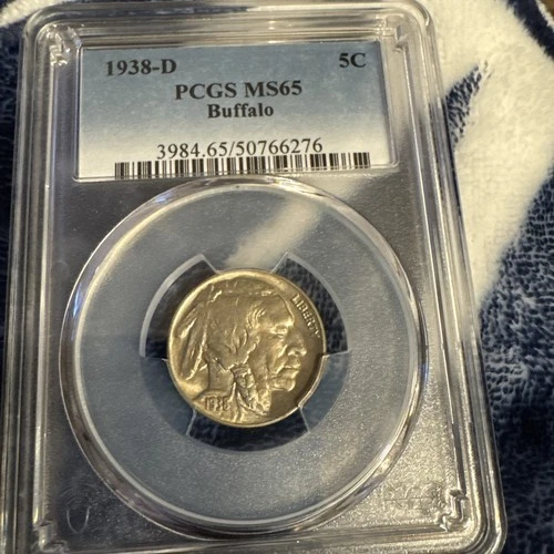 1938-D Indian Head Buffalo Nickel MS65 PCGS Blue Label