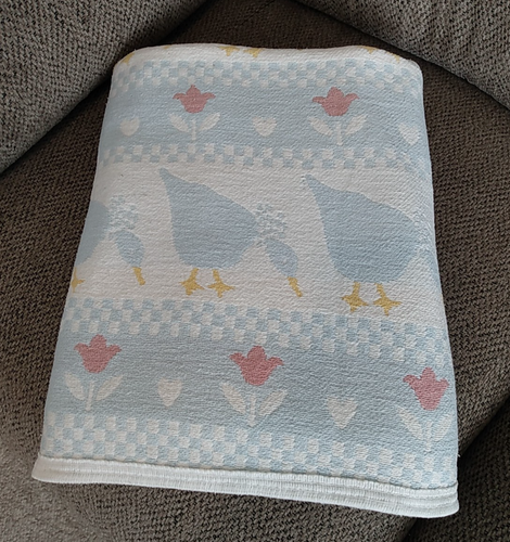 VTG Country Goose Duck Blanket Cottage Core Reversible Vuteks Crown Crafts? Rare