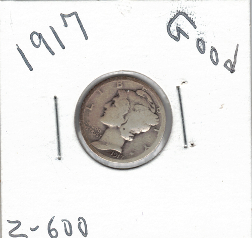 1917 MERCURY DIME in GOOD condition ~ PLEASE SEE THE SCAN .stk Z-600 - Picture 4 of 5
