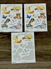 3 Suzy Zoo Sticker Sheets Loose Unused Vintage New Baby Shower Baby Animals Lot