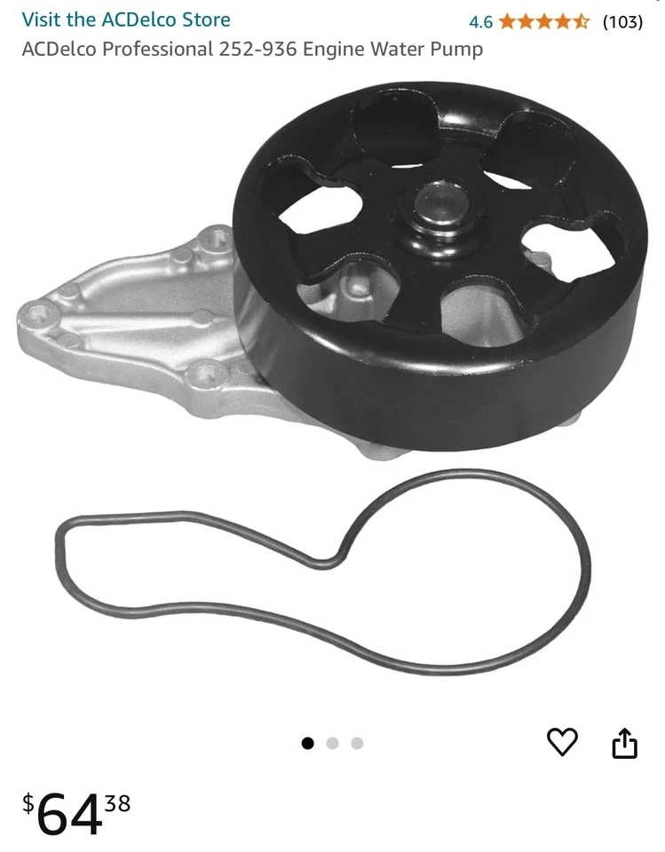 Bomba de agua motor ACDelco 252-936 2003-07 Accord 2007-09 CRV Foto 2 de 4