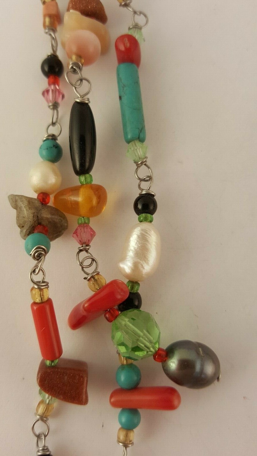 GEMSTONE CHANDELIER EARRINGS STATEMENT ARTISAN HA… - image 6