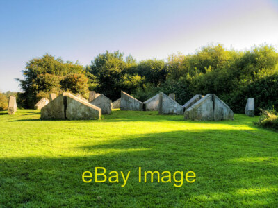 Photo 6x4 Stone Cycle Burrs Country Park This large scale sculpture made  c2015