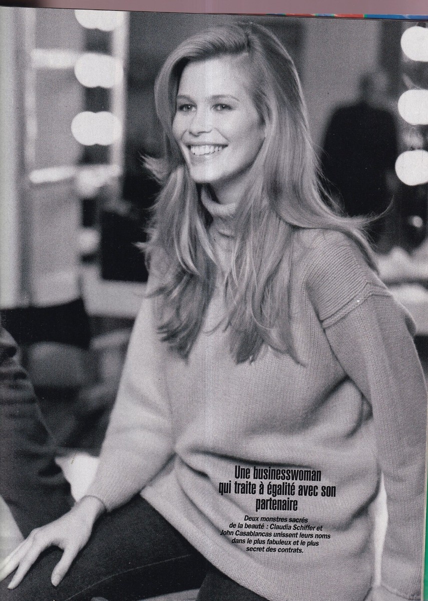 VINTAGE PARIS MATCH 1996 SUPERMODEL CLAUDIA SCHIFFER DEMI MOORE