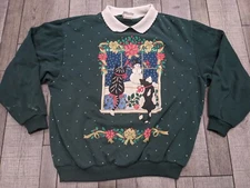 Vintage Spumoni By Franko Kitties Ugly Christmas Sweater Size Large Made In USA