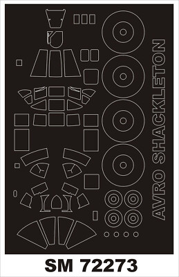 AVRO SHACKLETON CANOPY & WHEELS PAINTING MASK for AIRFIX 1/72 MONTEX SM72273