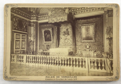 Palais de Versailles c1895 Paris Cabinet Card Photograph Louis XIV Bedroom