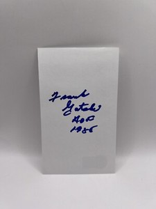 Frank Gatski Signed Index Card Auto Beckett COA