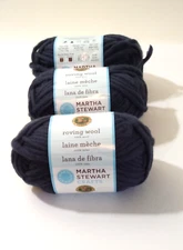 Martha Stewart 100% Wool Roving Bulky Wt Yarn - Slate Blue -3 Skeins