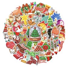 Christmas Stickers 50pk Mixed Holiday Fun Christmas Winter Themed FREE SHIPPING