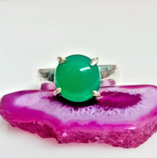 Green Onyx Gemstone Ring Solid 925 Sterling Silver Handmade Unic Ring Jewelry