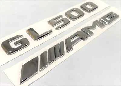 AUTOMATICITY66 CHROME GL500 + AMG REPLACEMENT FOR MERCEDES REAR TRUNK EMBLEM BADGE DECAL LID