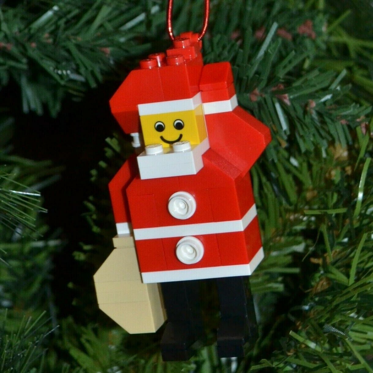 New Genuine LEGO Christmas Ornament Santa Claus with Instructions Build Your Own