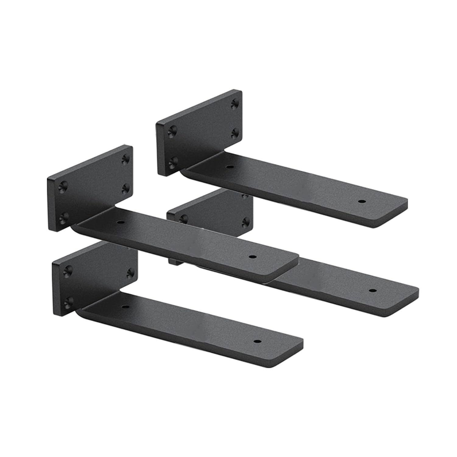 4-Pack 10-Inch Heavy Duty Floating Shelf Brackets 1/5-Inch Thick Supports Up to 100lbs  