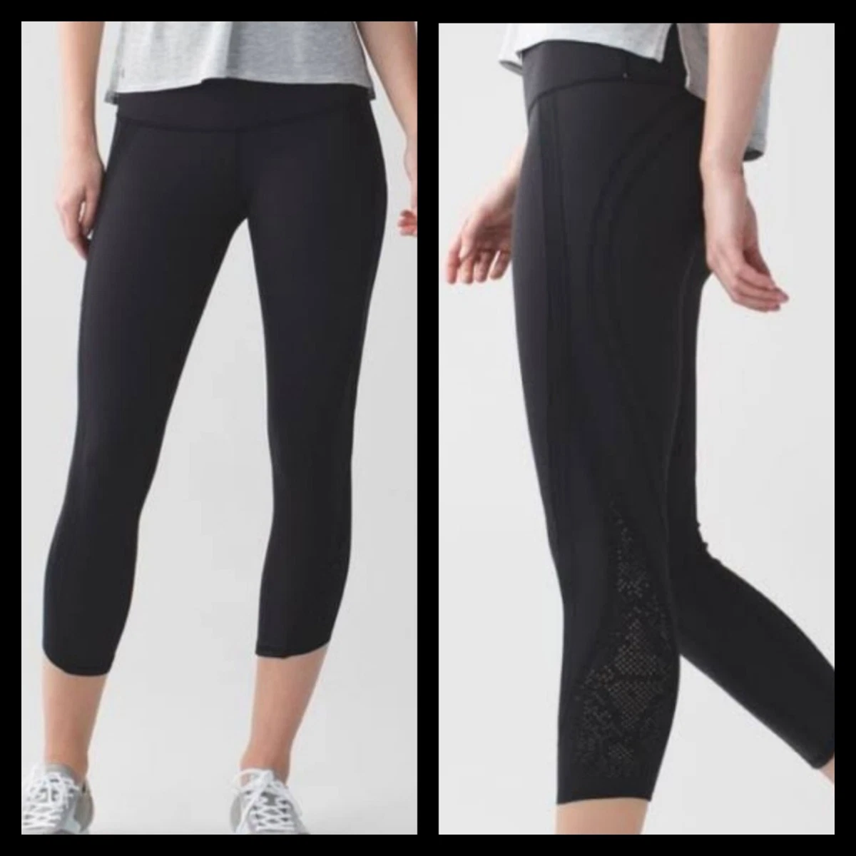 Lululemon Black Cropped Leggings, Size 4