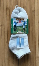 New 2 Pair Moretz  Coolmax Low Cut Golf Socks Large 10-13 White Vintage