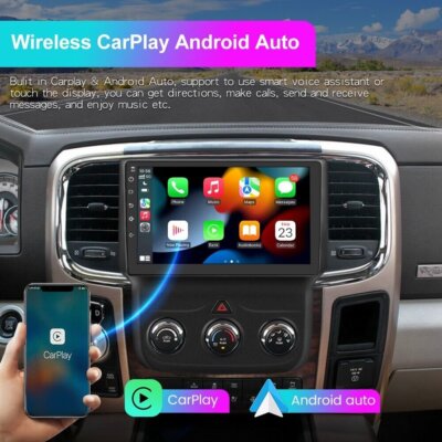 64G Fit for Apple Carplay Upgraded Radio for Ram 1500 2500 3500 2013-2019