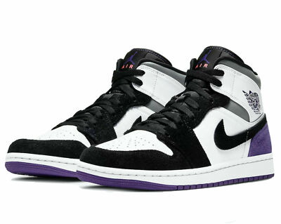 Size 8.5 - Jordan 1 Mid SE Black/Varsity Purple/White 852542-105 (imperfections) Air Jordan 1 Mid SE Varsity Purple | 852542-105 | Laced main image 3