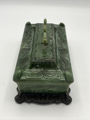 Celluloid Jewelry Dresser Box Jade Green Phoenix Dragon Asian | eBay Celluloid Jewelry Dresser Box Jade Green Phoenix Dragon Asian | eBay