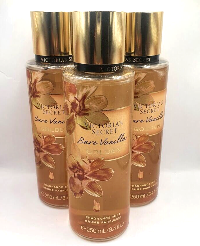 VICTORIA'S SECRET BARE VANILLA GOLDEN BODY MIST 8.4 FL OZ (SET OF
