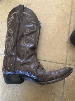 REMINGTON Mens BOOT COMPANY FULL QUILL OSTRICH COWBOY SIZE  display picture 3