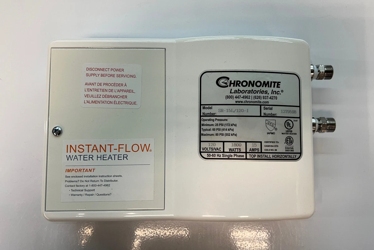 Chronomite Instant-Flow Electric Tankless Water Heater 15 Amp 120-V  1800-Watt | eBay