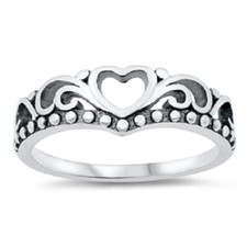 Sterling Silver Heart Band Ring - Free Gift Packaging