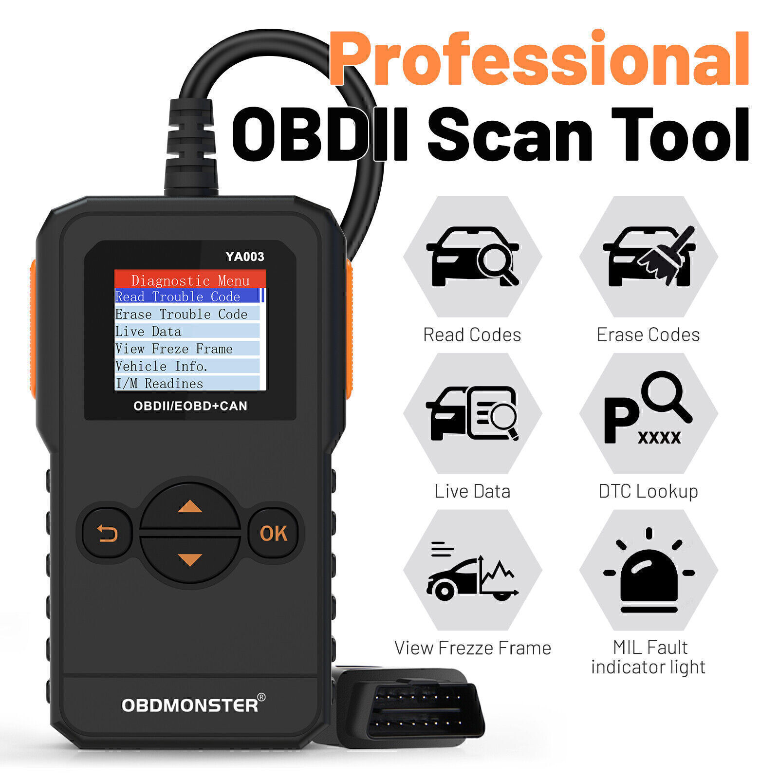 OBDII Scanner Diagnostic Live Data Code Reader Check Engine Light for GMC 96-24-image