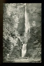 Real photo postcard RPPC Oregon OR Columbia River Highway Multnomah Falls 