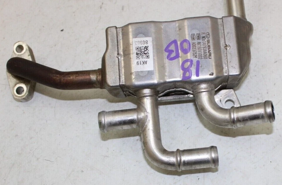 2015-19 SUBARU LEGACY OUTBACK EGR CONJUNTO DE REFRIGERADOR DE VÁLVULA 2.5L FABRICANTE DE EQUIPAMENTO ORIGINAL P/N 14793AA060 - Imagem 3 de 4